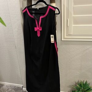 INC International Concepts Black Dress with Pink Trim NWT Gorgeous